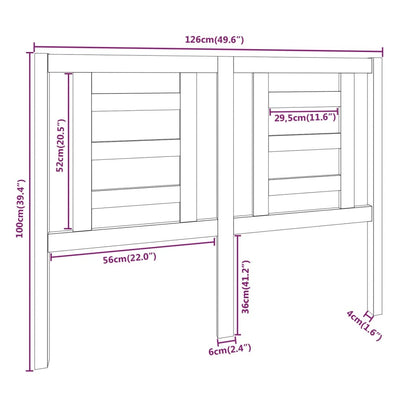 Cabeceira de cama 126x4x100 cm pinho maciço branco