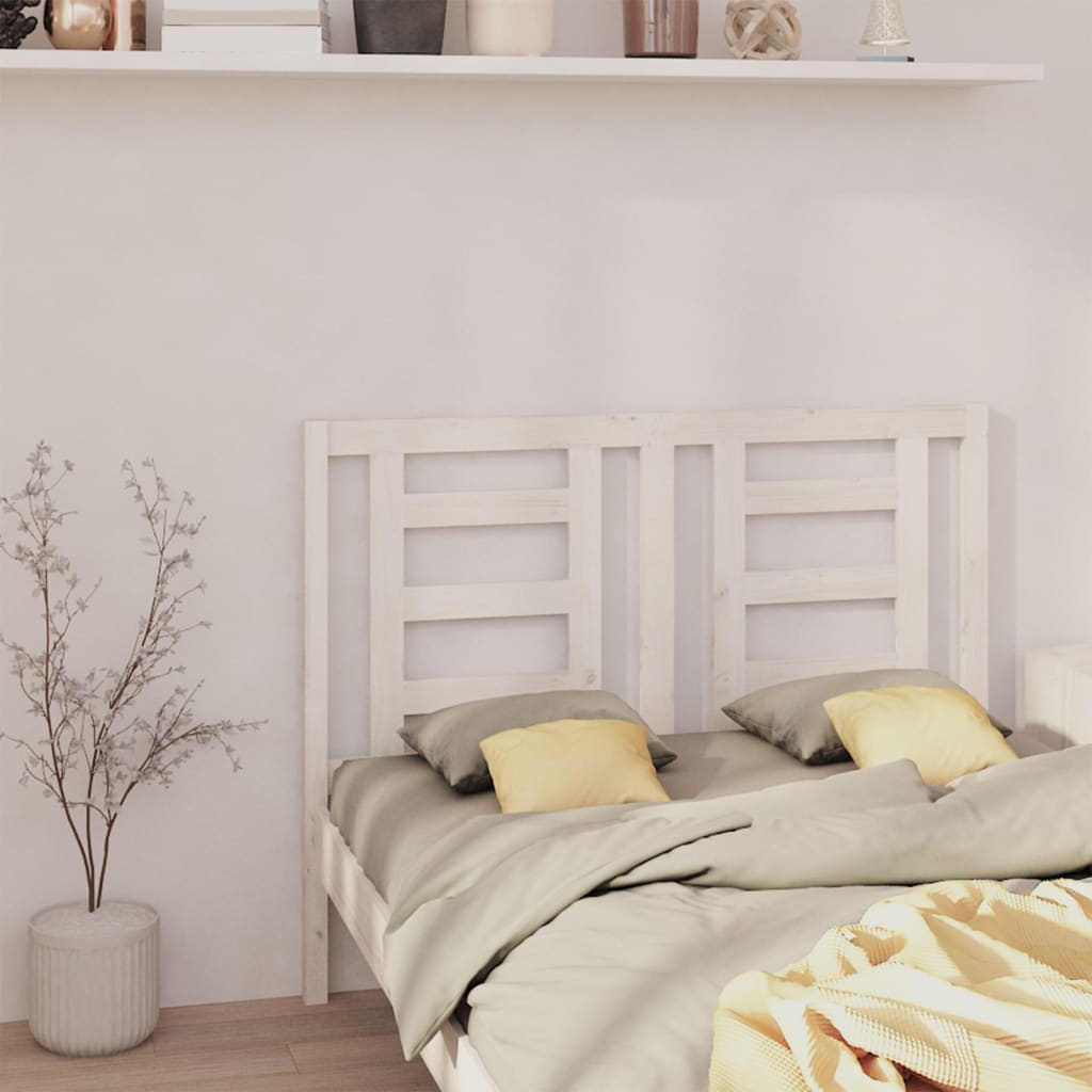 Cabeceira de cama 126x4x100 cm pinho maciço branco