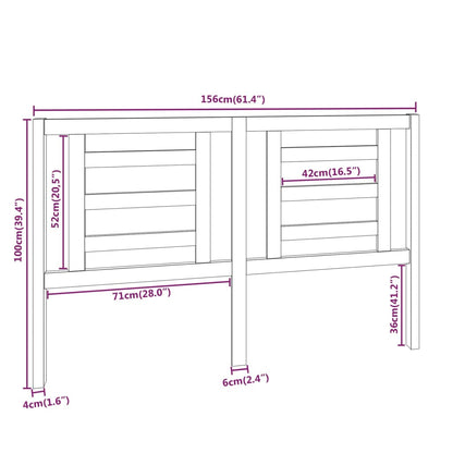 Cabeceira de cama 156x4x100 cm pinho maciço branco