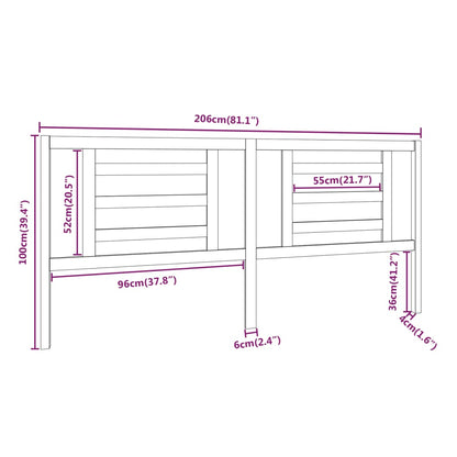 Cabeceira de cama 206x4x100 cm pinho maciço branco