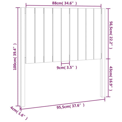 Cabeceira de cama 95,5x4x100 cm pinho maciço cinzento