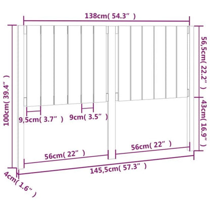 Cabeceira de cama 145,5x4x100 cm pinho maciço castanho mel