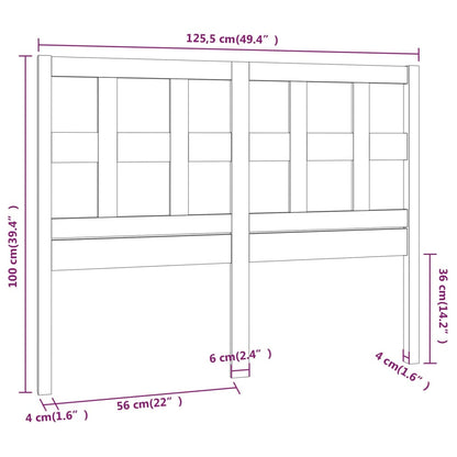 Cabeceira de cama 125,5x4x100 cm pinho maciço castanho mel