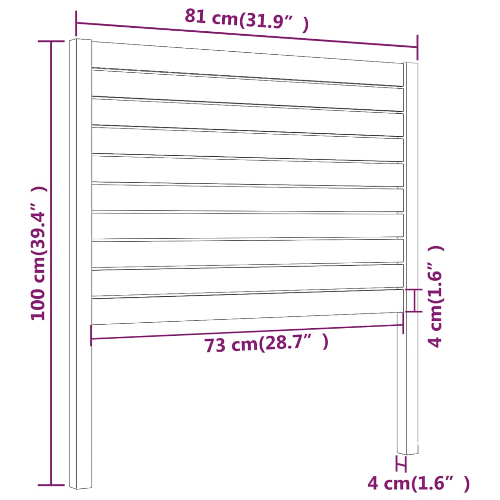 Cabeceira de cama 81x4x100 cm pinho maciço branco