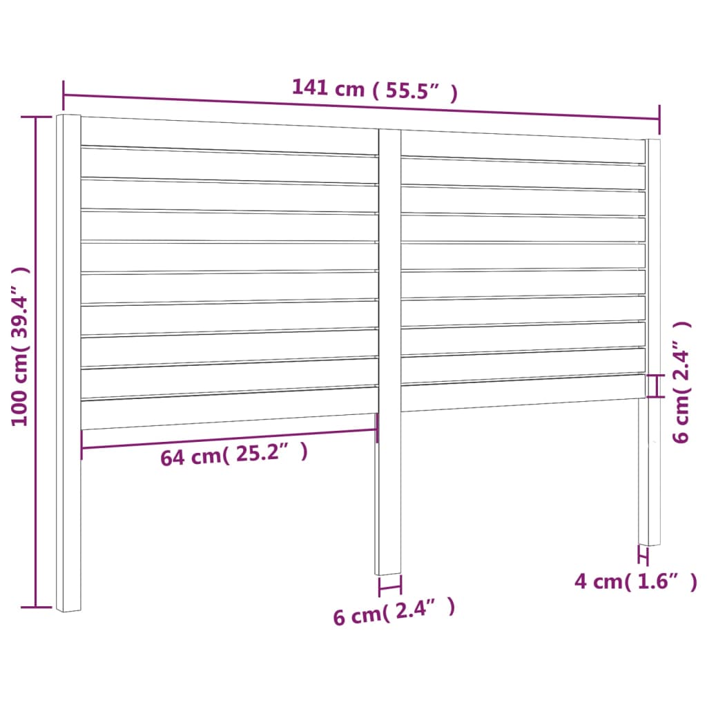 Cabeceira de cama 141x4x100 cm pinho maciço branco