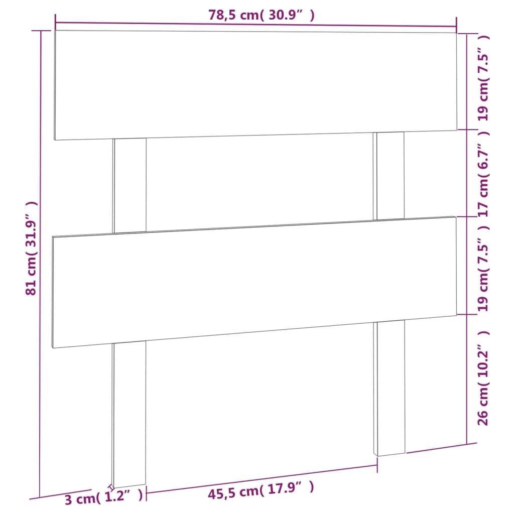 Cabeceira de cama 78,5x3x81 cm pinho maciço branco