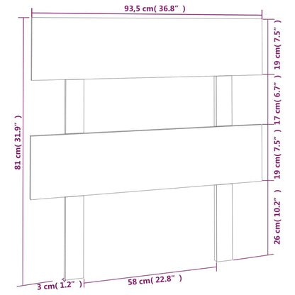 Cabeceira de cama 93,5x3x81 cm pinho maciço cinzento