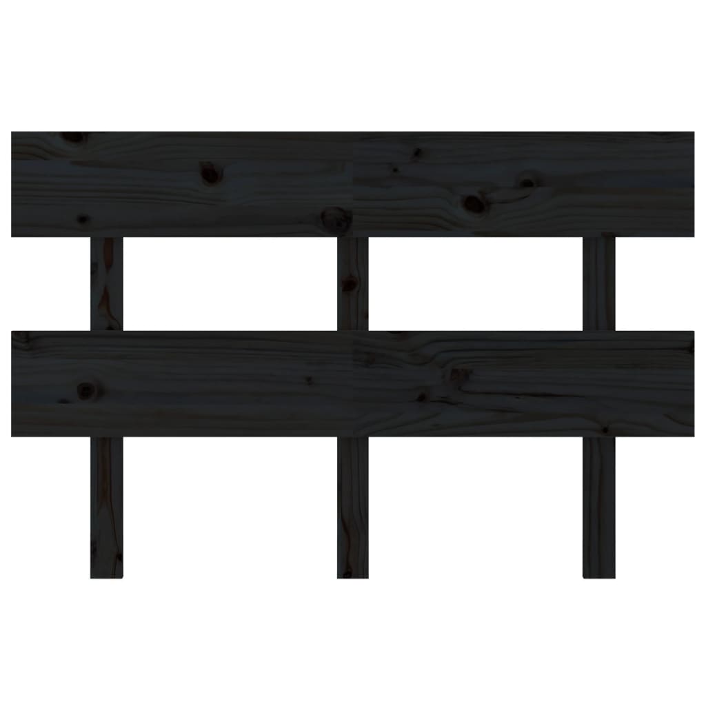 Cabeceira de cama 124x3x81 cm pinho maciço preto