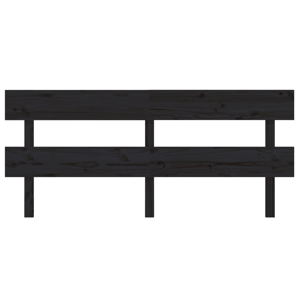 Cabeceira de cama 184x3x81 cm pinho maciço preto