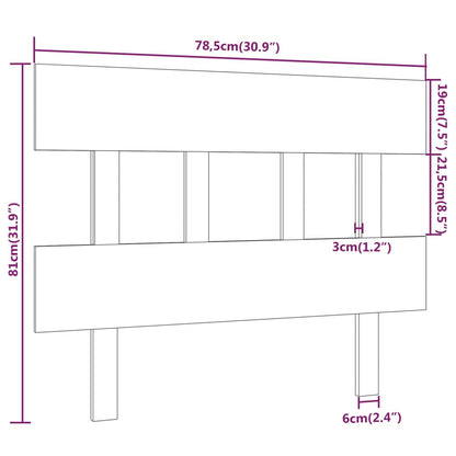 Cabeceira de cama 78,5x3x81 cm pinho maciço cinzento