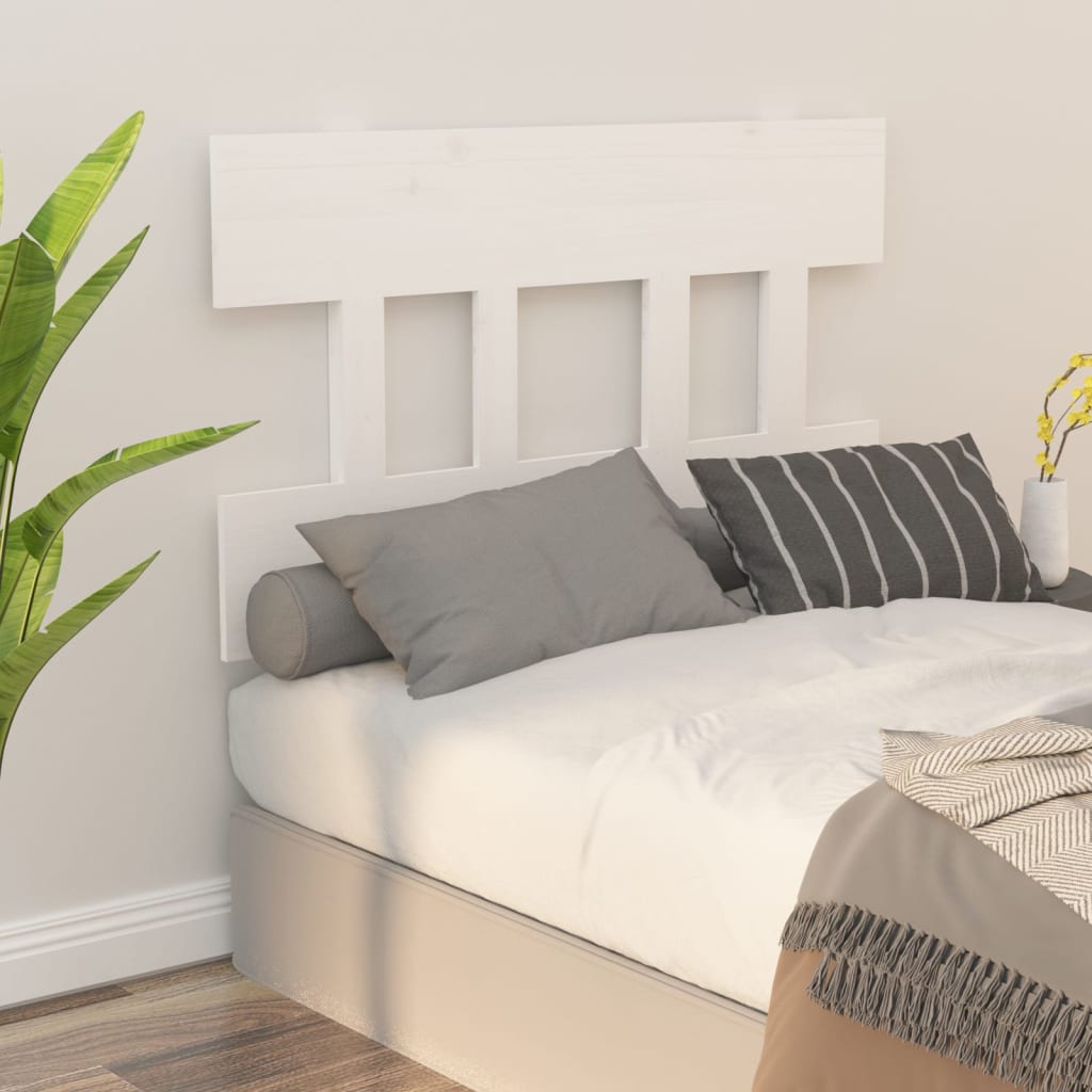 Cabeceira de cama 93,5x3x81 cm pinho maciço branco