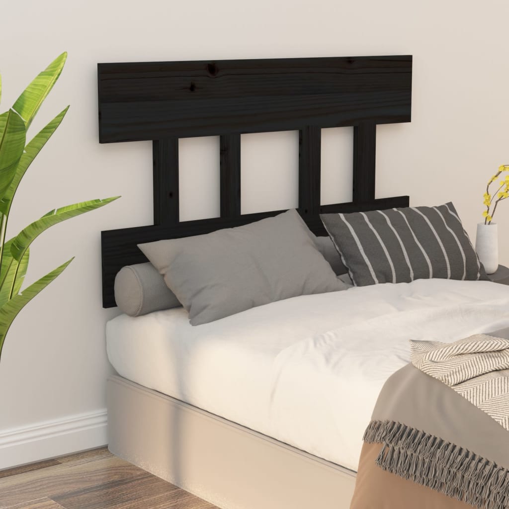 Cabeceira de cama 103,5x3x81 cm pinho maciço preto