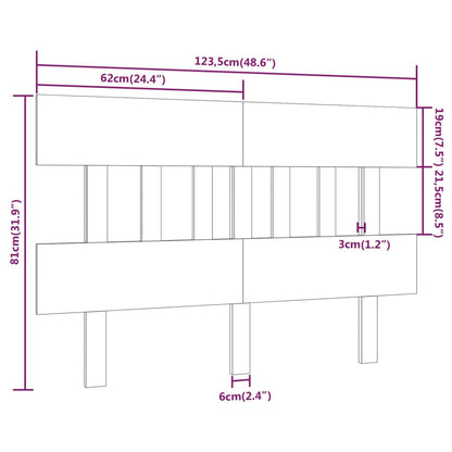 Cabeceira de cama 123,5x3x81 cm pinho maciço branco