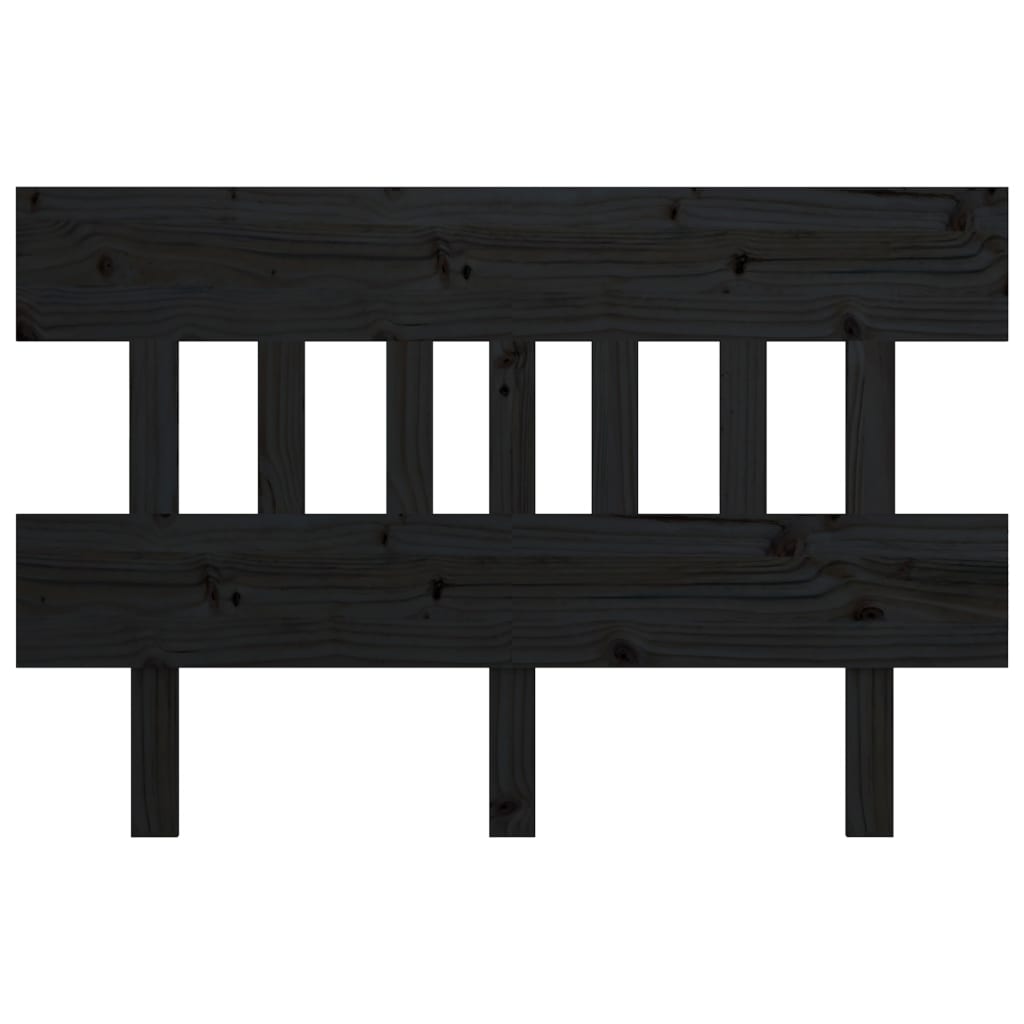 Cabeceira de cama 123,5x3x81 cm pinho maciço preto