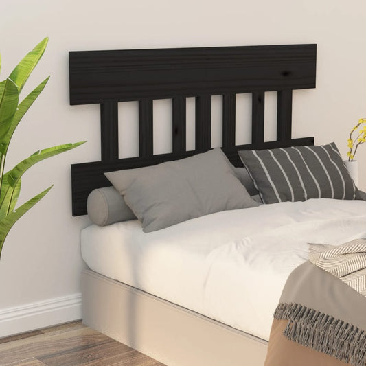 Cabeceira de cama 183,5x3x81 cm pinho maciço preto