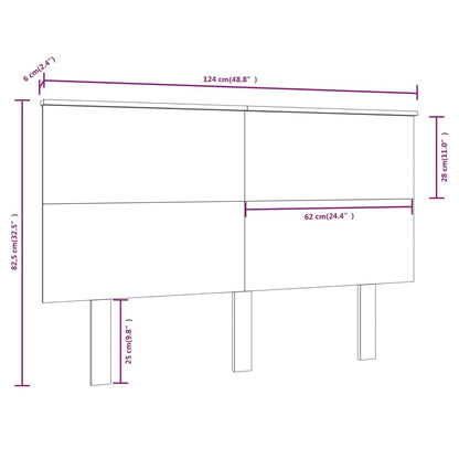 Cabeceira de cama 124x6x82,5 cm pinho maciço cinzento