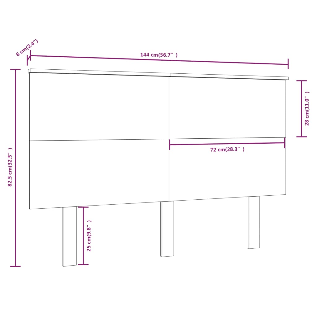 Cabeceira de cama 144x6x82,5 cm pinho maciço branco