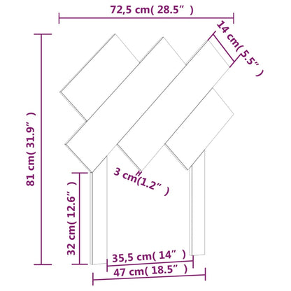 Cabeceira de cama 72,5x3x81 cm pinho maciço