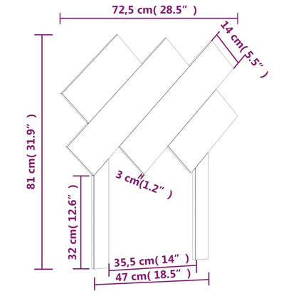 Cabeceira de cama 72,5x3x81 cm pinho maciço branco