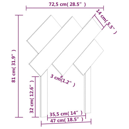 Cabeceira de cama 72,5x3x81 cm pinho maciço preto