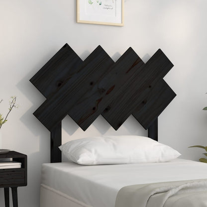 Cabeceira de cama 92x3x81 cm pinho maciço preto