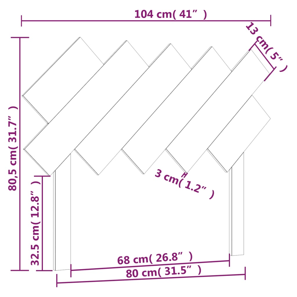 Cabeceira de cama 104x3x80,5 cm pinho maciço castanho mel