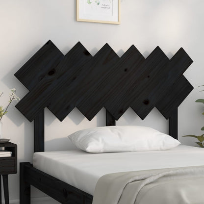 Cabeceira de cama 122,5x3x80,5 cm pinho maciço preto