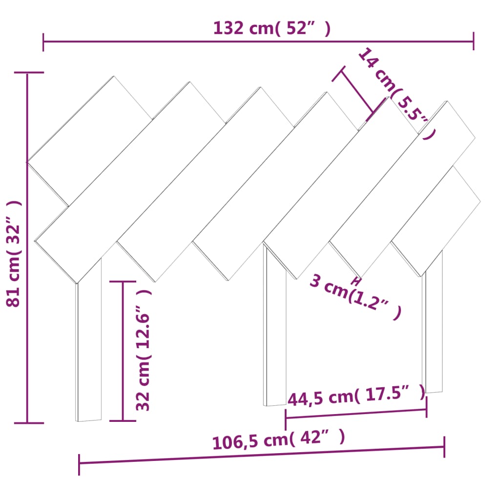 Cabeceira de cama 132x3x81 cm pinho maciço castanho mel