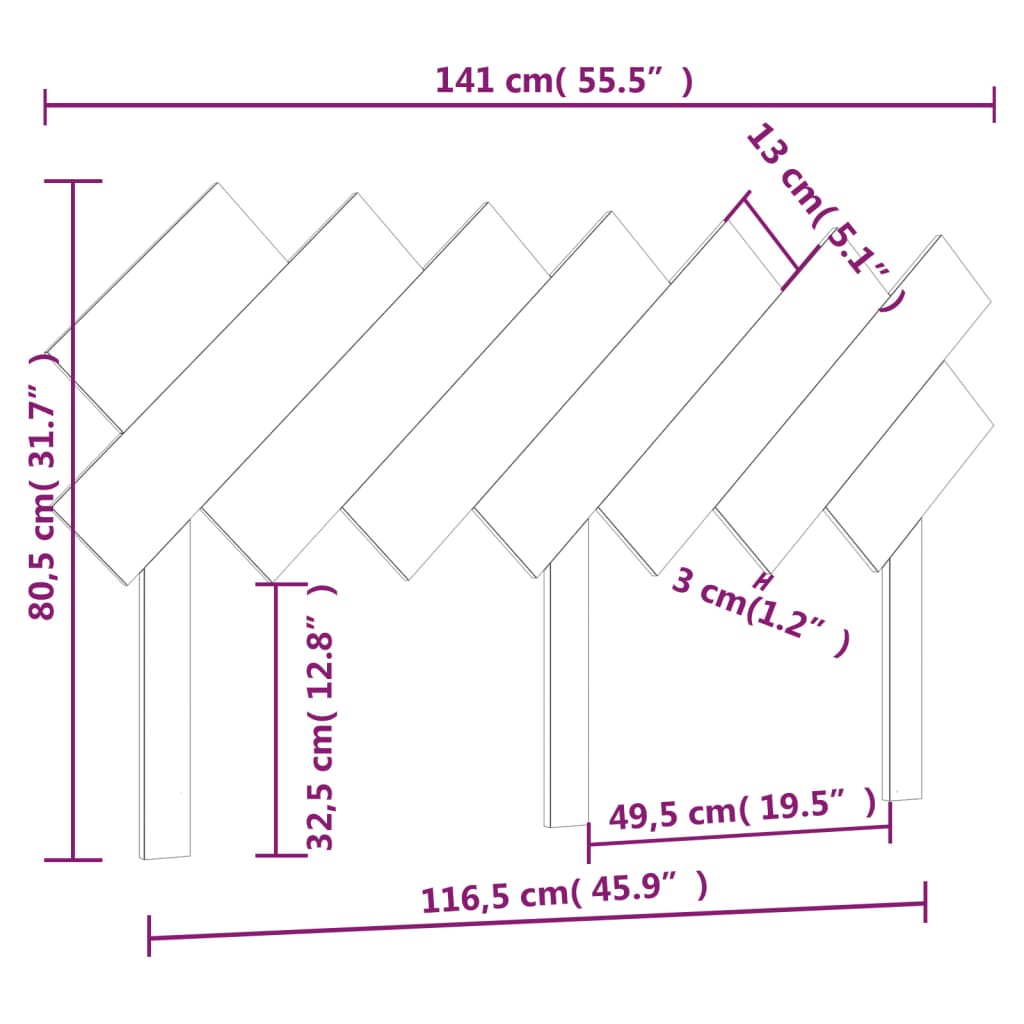 Cabeceira de cama 141x3x80,5 cm pinho maciço castanho mel