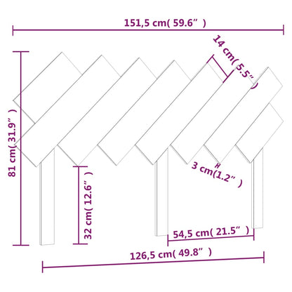 Cabeceira de cama 151,5x3x81 cm pinho maciço