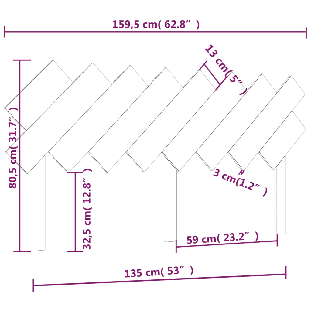 Cabeceira de cama 159,5x3x80,5 cm pinho maciço castanho mel