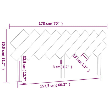 Cabeceira de cama 178x3x80,5 cm pinho maciço castanho mel