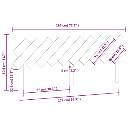 Cabeceira de cama 196x3x80,5 cm pinho maciço branco