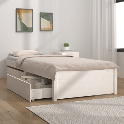 Estrutura de cama c/ gavetas 90x200 cm branco