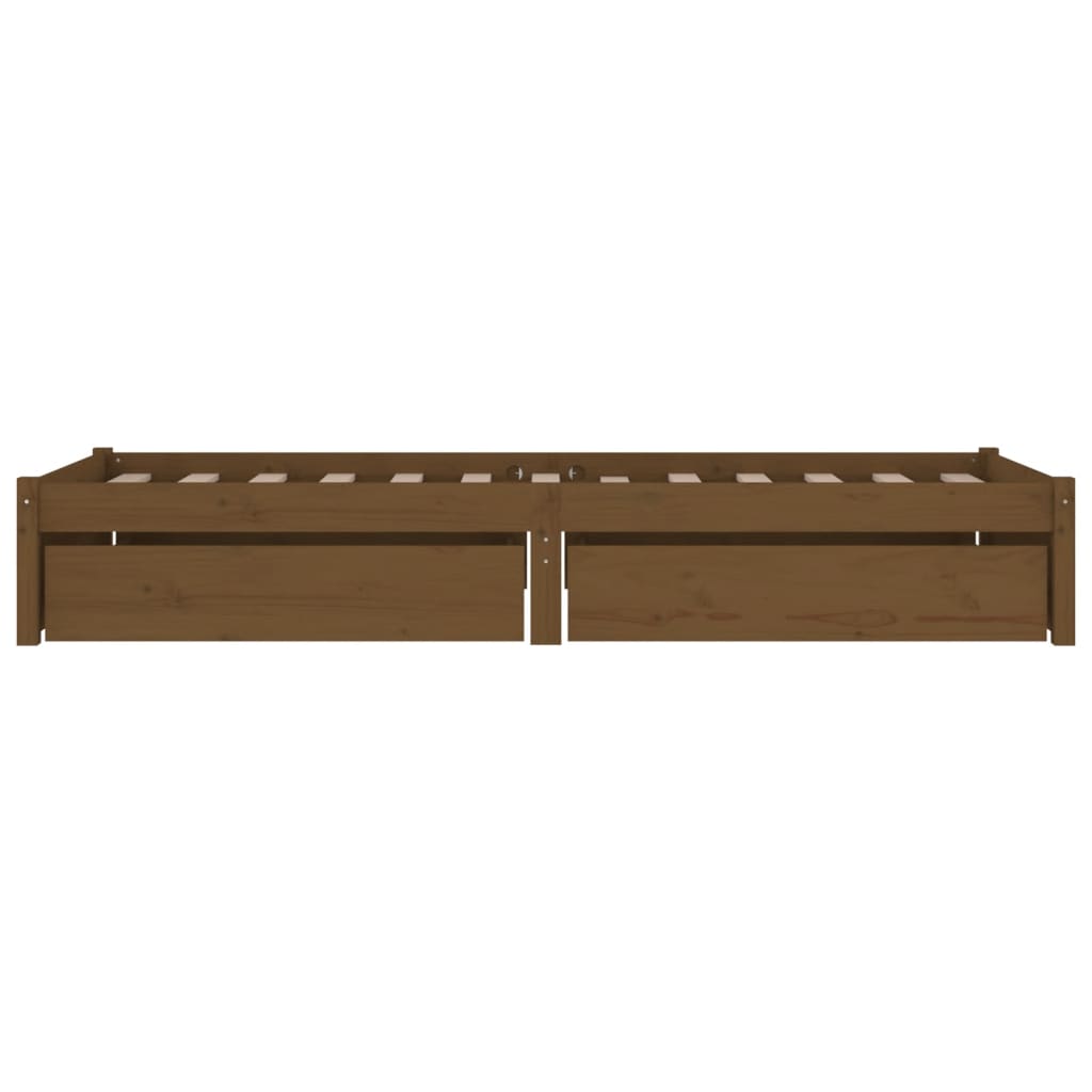 Estrutura de cama c/ gavetas 90x190 cm castanho mel