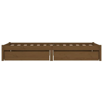 Estrutura de cama c/ gavetas 90x190 cm castanho mel