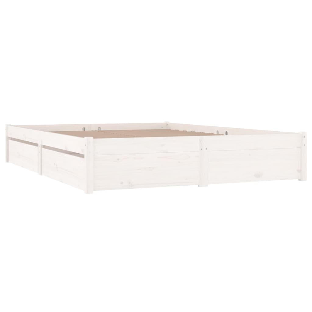 Estrutura de cama c/ gavetas 140x190 cm branco