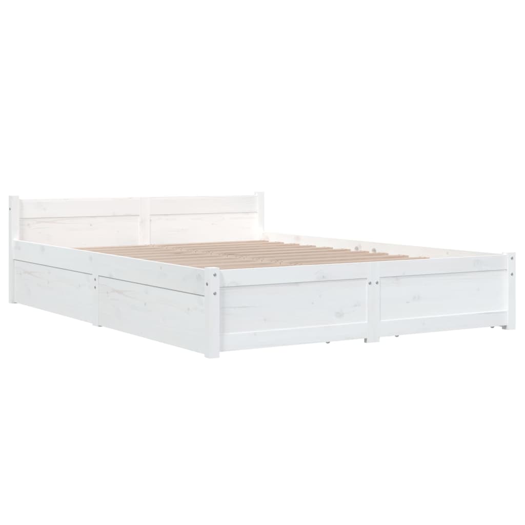 Estrutura de cama com gavetas 135x190 cm casal branco