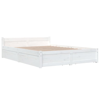 Estrutura de cama com gavetas 135x190 cm casal branco