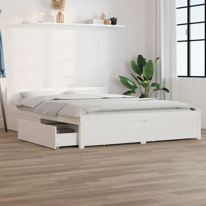 Estrutura de cama c/ gavetas 140x190 cm branco