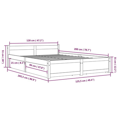 Estrutura de cama com gavetas 120x200 cm branco