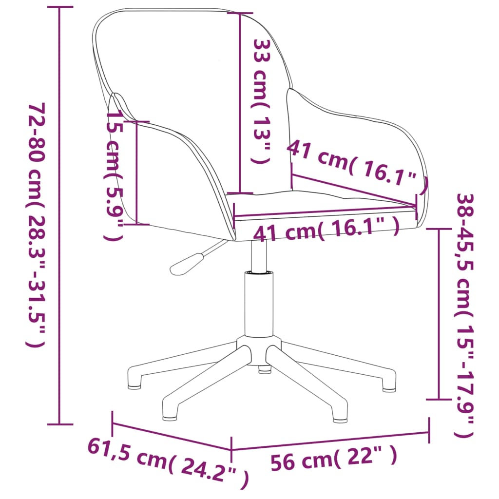 Cadeiras de jantar giratórias 2 pcs veludo azul