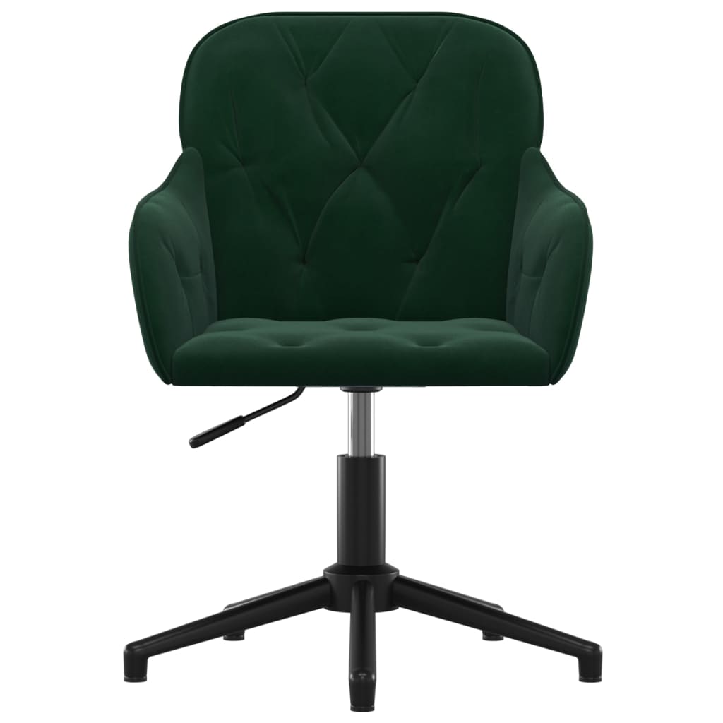 Cadeiras de jantar giratorias 2 pcs veludo verde-escuro