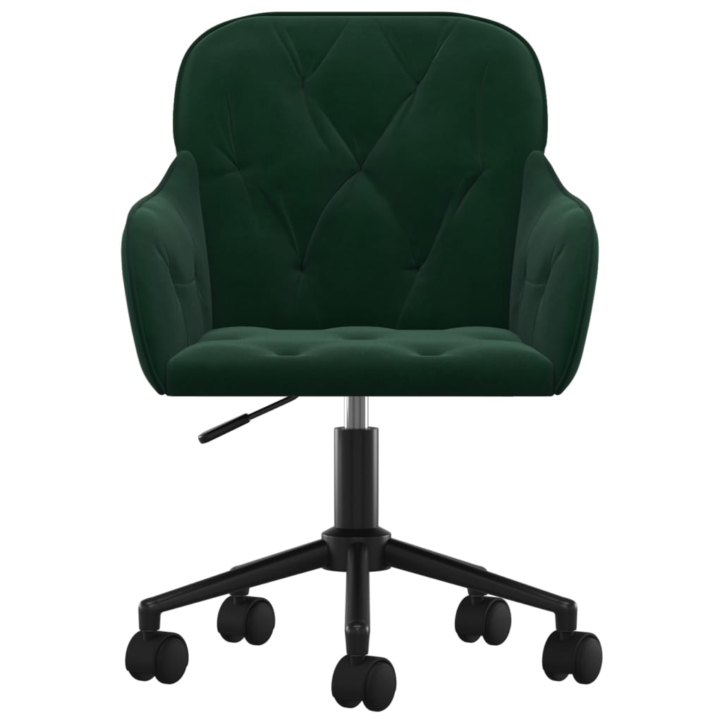 Cadeiras de jantar giratorias 2 pcs veludo verde-escuro