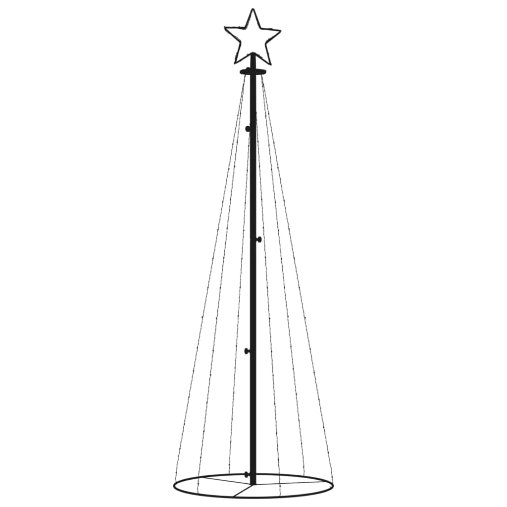 Árvore de Natal em cone 108 luzes LED 70x180 cm branco quente