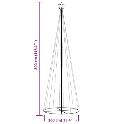 Árvore de Natal em cone 310 luzes LED 100x300 cm branco frio