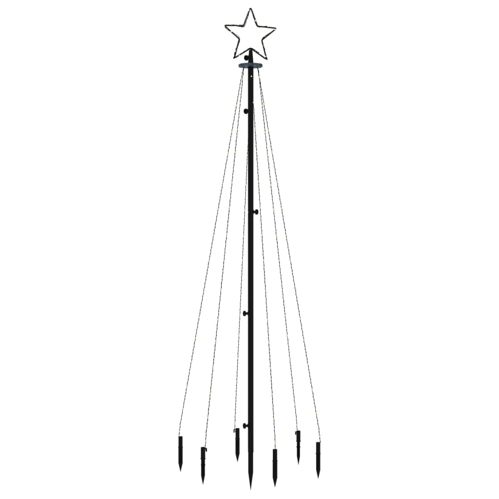 Árvore de Natal com espeto 108 luzes LED 180 cm branco frio