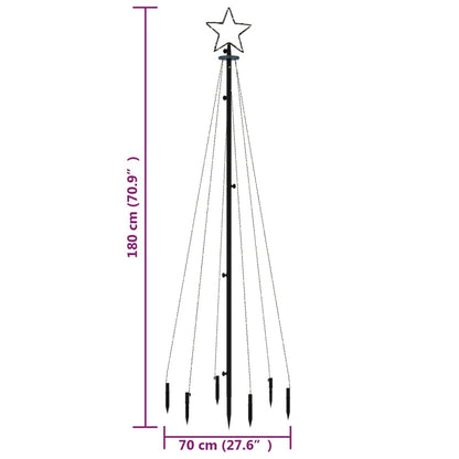 Árvore de Natal com espeto 108 luzes LED 180 cm branco frio