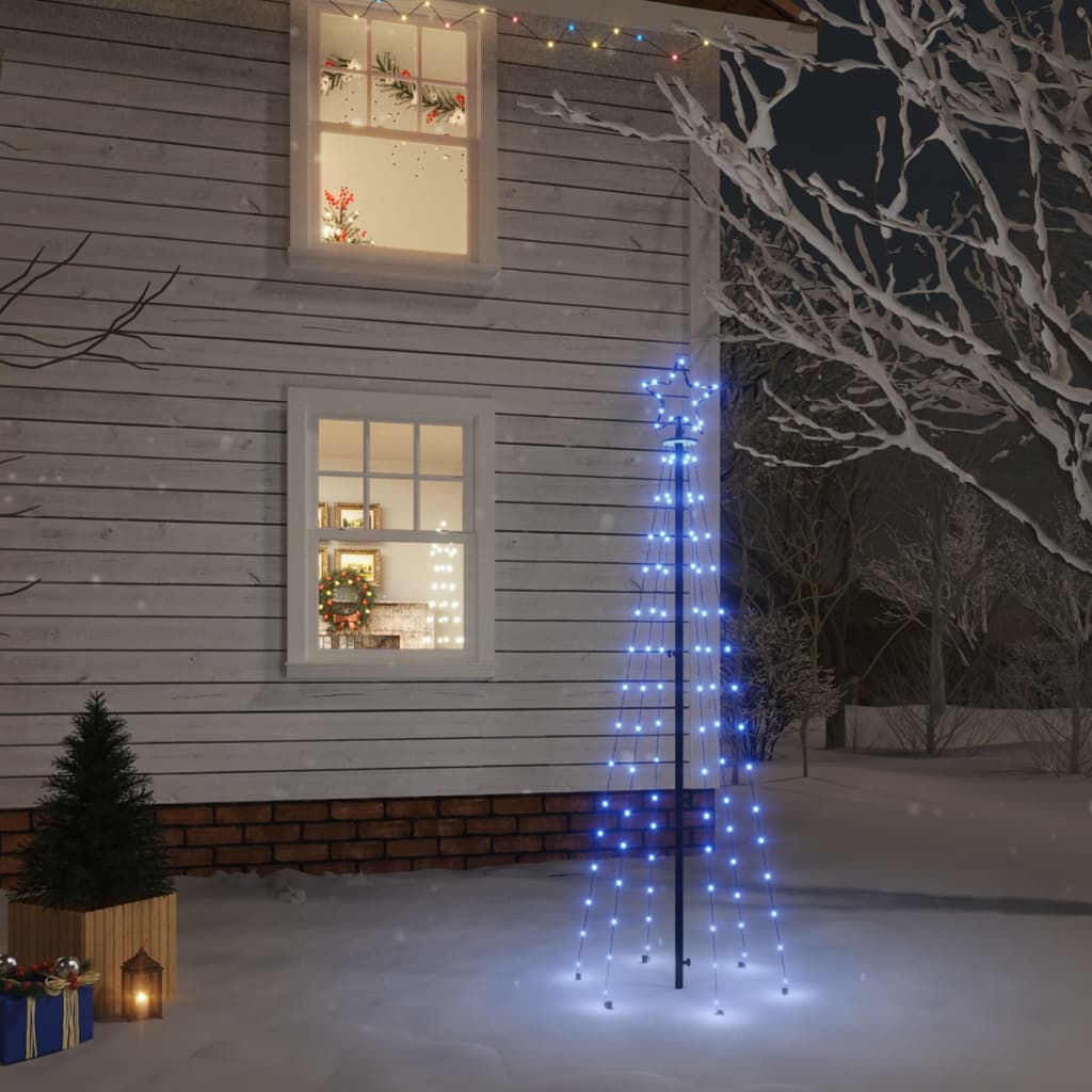 Árvore de Natal com espigão 108 luzes LED 180 cm azul