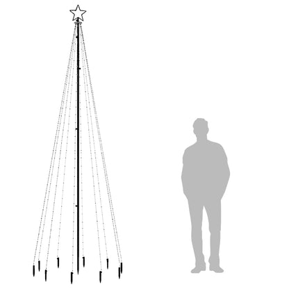 Árvore de Natal com espigão 310 luzes LED 300 cm branco quente